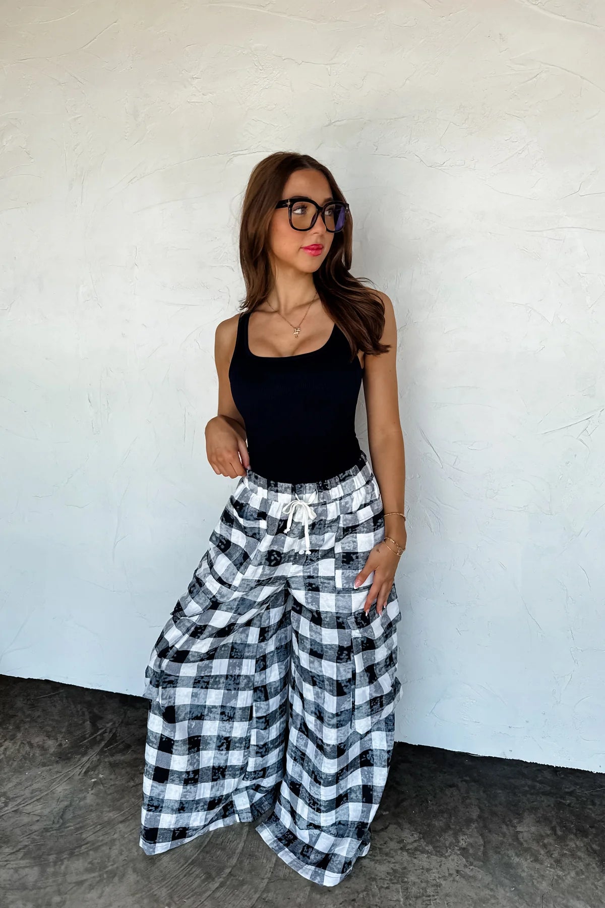 PREORDER: Plaid Behavior Wide Leg Pants