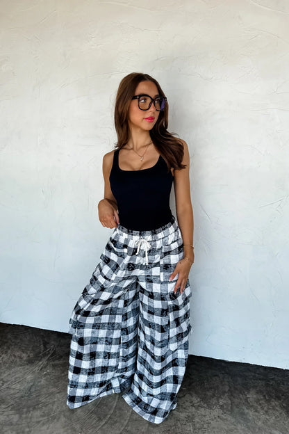 PREORDER: Plaid Behavior Wide Leg Pants