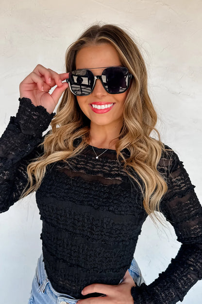 PREORDER: Long Sleeve Rosalie Lace Top