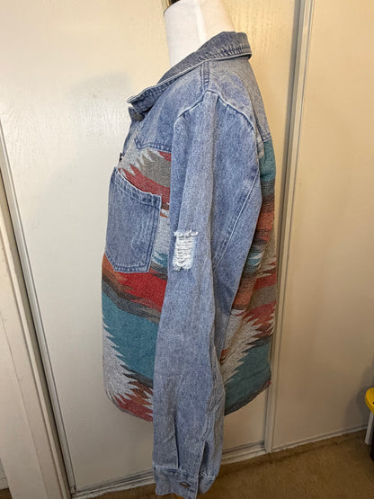 Amber Moon Revival: Southwestern Denim Shirt