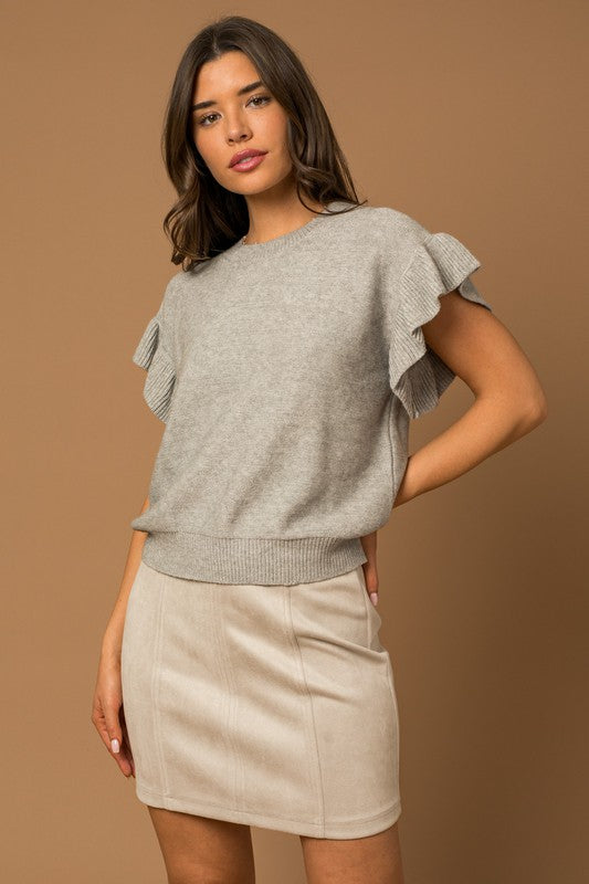 Jen Ruffle Sleeve Top