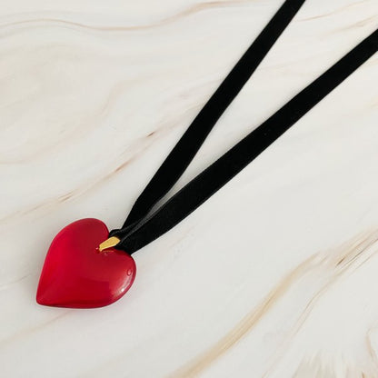 Black Sash Heart Necklace
