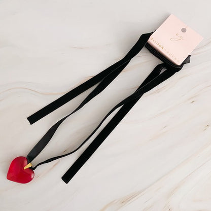 Black Sash Heart Necklace