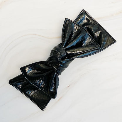 Patent Double Bow Hair Clip