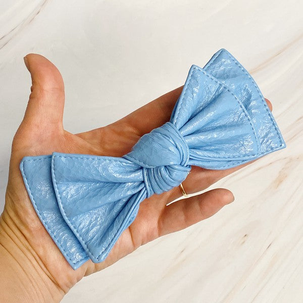 Patent Double Bow Hair Clip