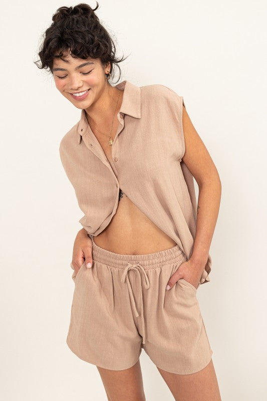 Linen Shorts Set