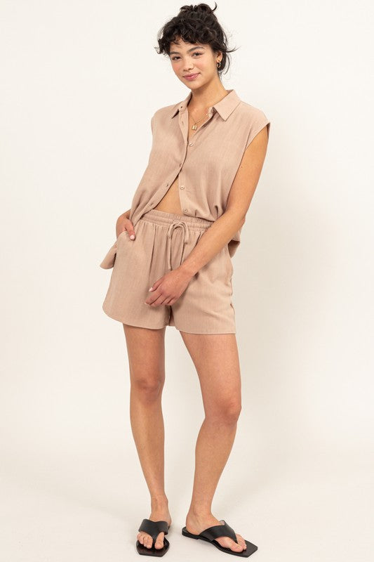 Linen Shorts Set