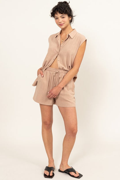Linen Shorts Set