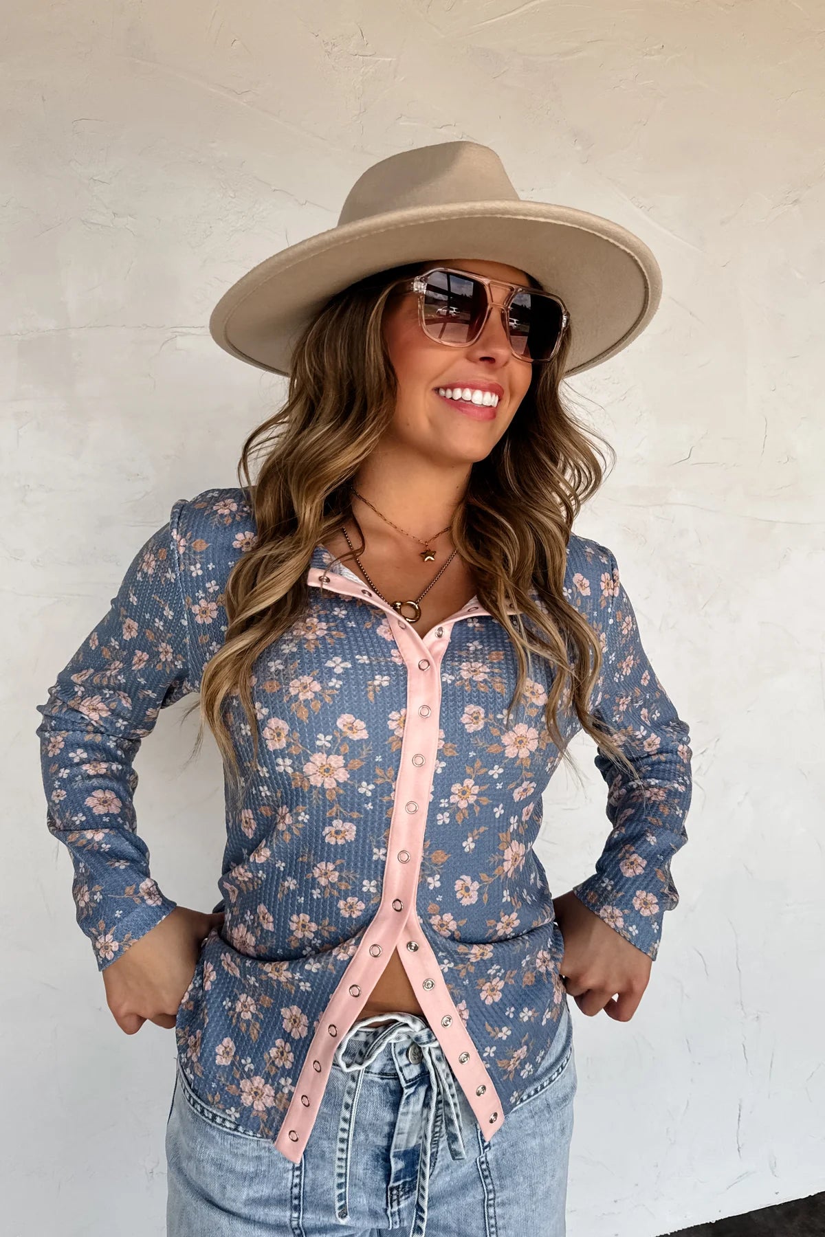 PREORDER: Kori Snap Button Waffle Top