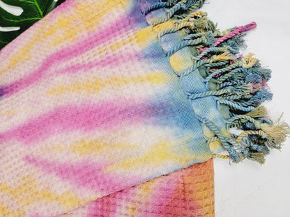 Rainbow Tie Dye Organic Beach Towel