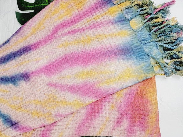 Rainbow Tie Dye Organic Beach Towel