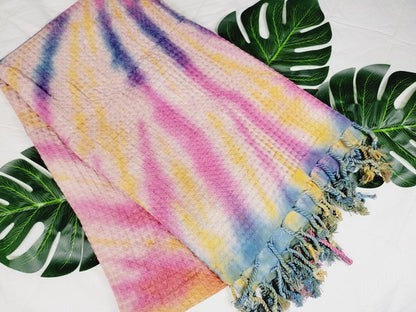 Rainbow Tie Dye Organic Beach Towel