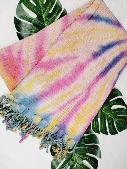 Rainbow Tie Dye Organic Beach Towel