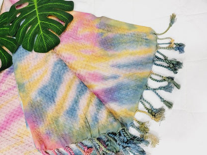 Rainbow Tie Dye Organic Beach Towel