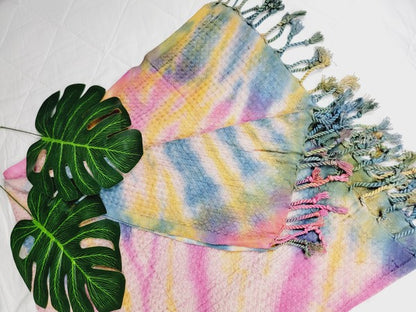 Rainbow Tie Dye Organic Beach Towel