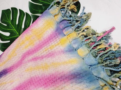 Rainbow Tie Dye Organic Beach Towel