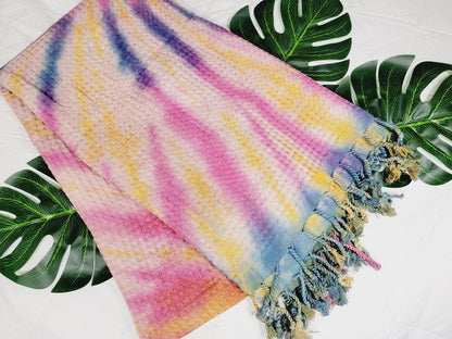 Rainbow Tie Dye Organic Beach Towel