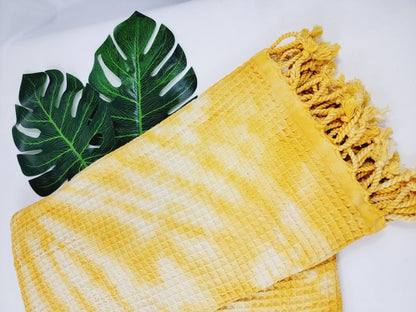 Yellow Tie Dye Organic Beach Towel