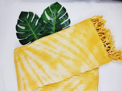 Yellow Tie Dye Organic Beach Towel