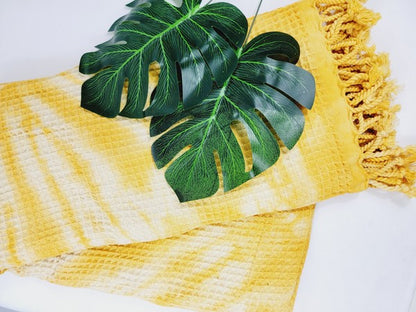 Yellow Tie Dye Organic Beach Towel