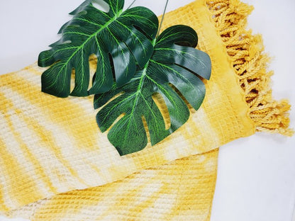 Yellow Tie Dye Organic Beach Towel