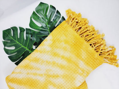 Yellow Tie Dye Organic Beach Towel