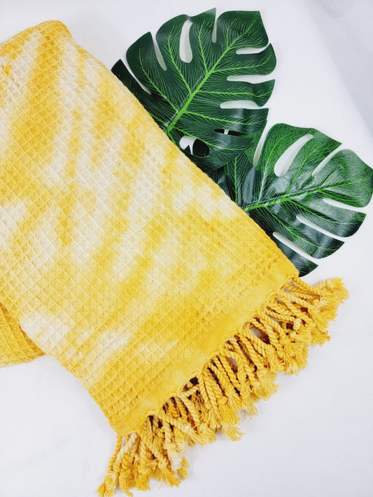 Yellow Tie Dye Organic Beach Towel