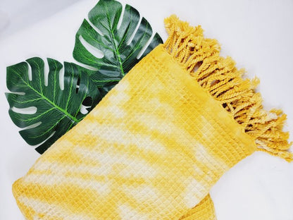 Yellow Tie Dye Organic Beach Towel