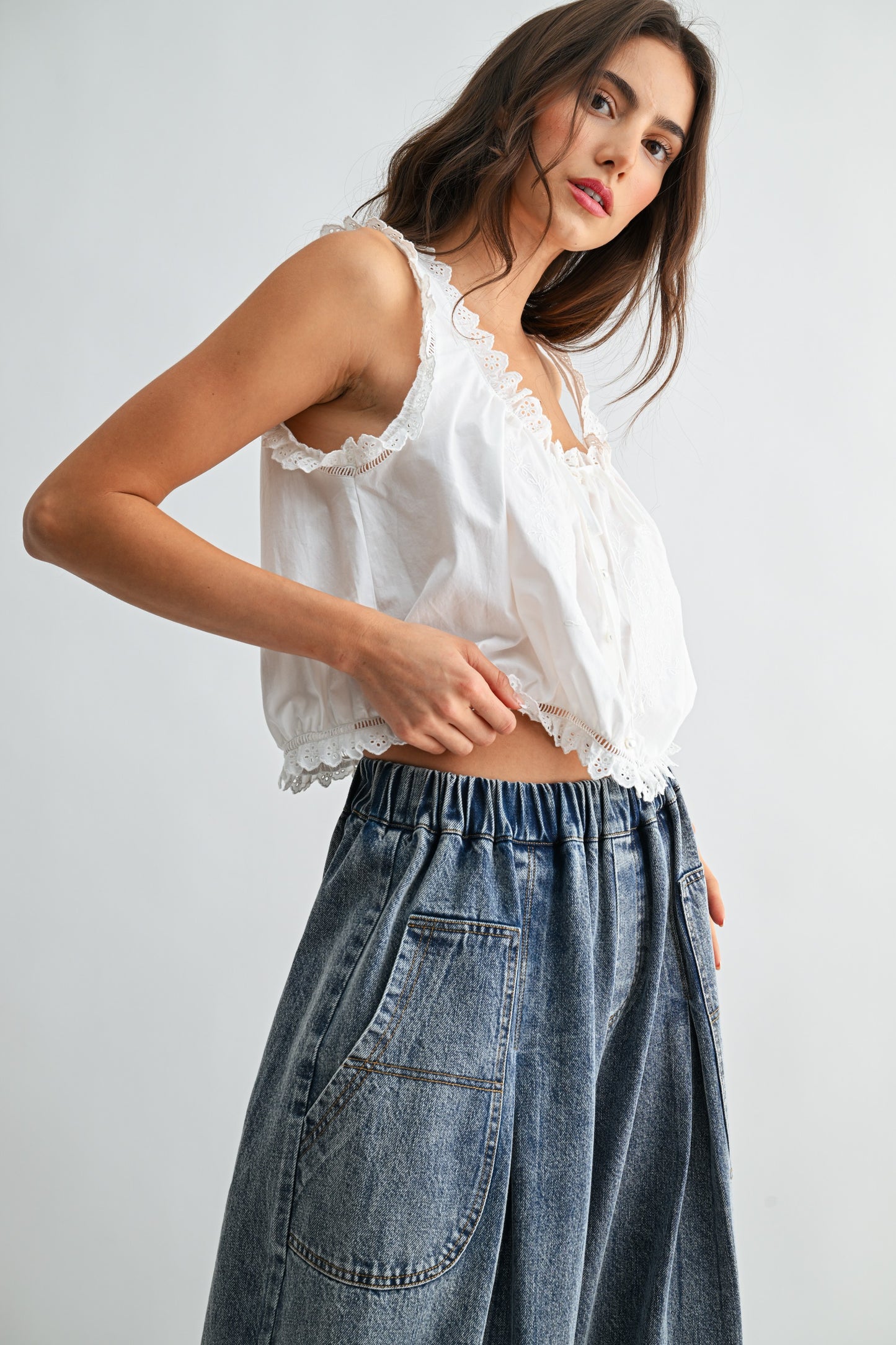 Broderie Anglaise Dainty White Top