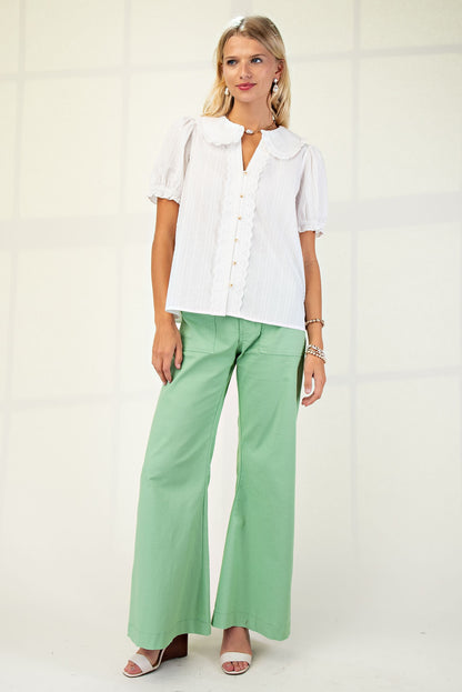 100% Cotton Peter Pan Collar Blouse