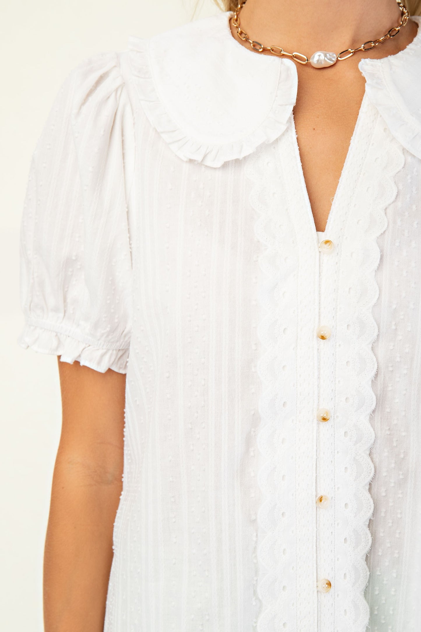 100% Cotton Peter Pan Collar Blouse