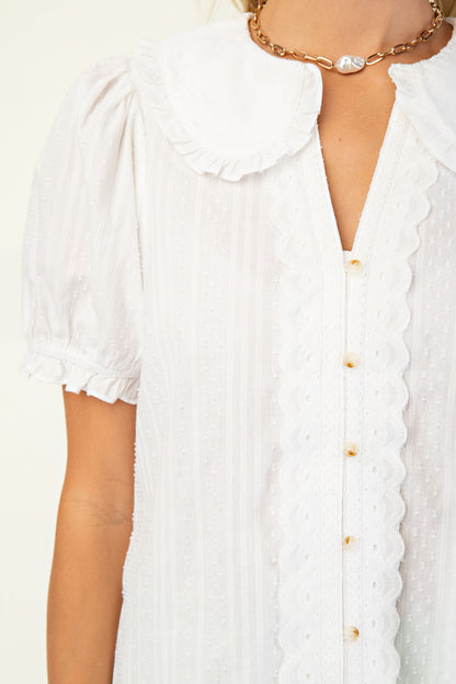 100% Cotton Peter Pan Collar Blouse