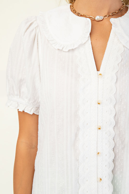 100% Cotton Peter Pan Collar Blouse