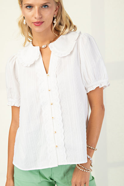 100% Cotton Peter Pan Collar Blouse