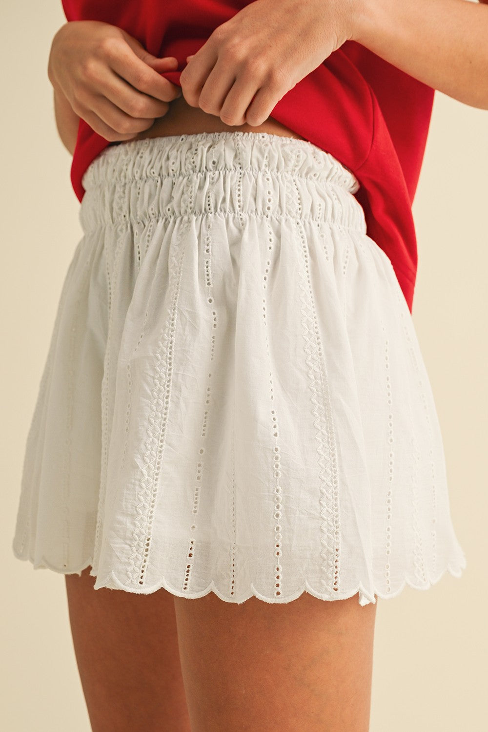 Cotton Eyelet Shorts