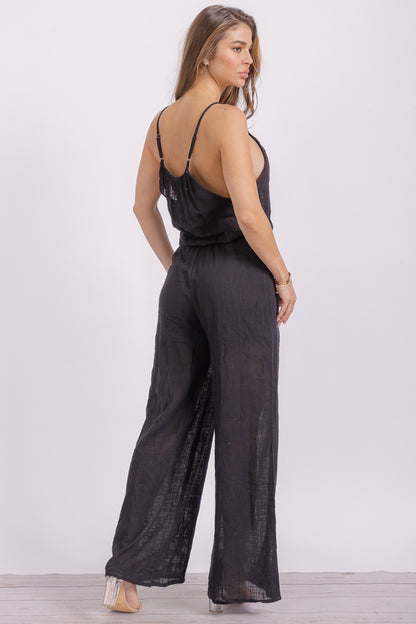 Black Cotton Jumpsuit