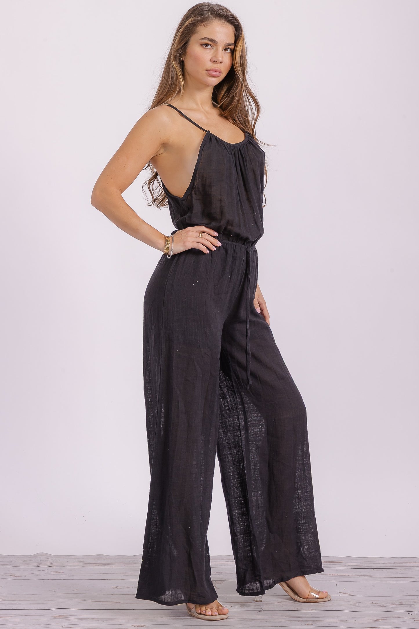 Black Cotton Jumpsuit