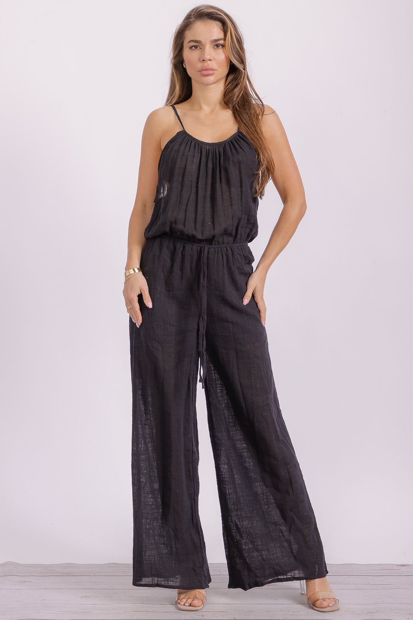 Black Cotton Jumpsuit