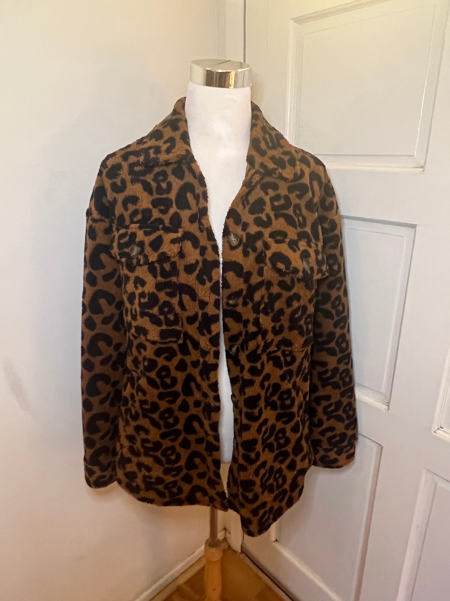 Amber Moon Revival: Leopard Fuzzy Shacket