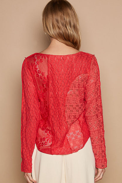 Red Lace Top