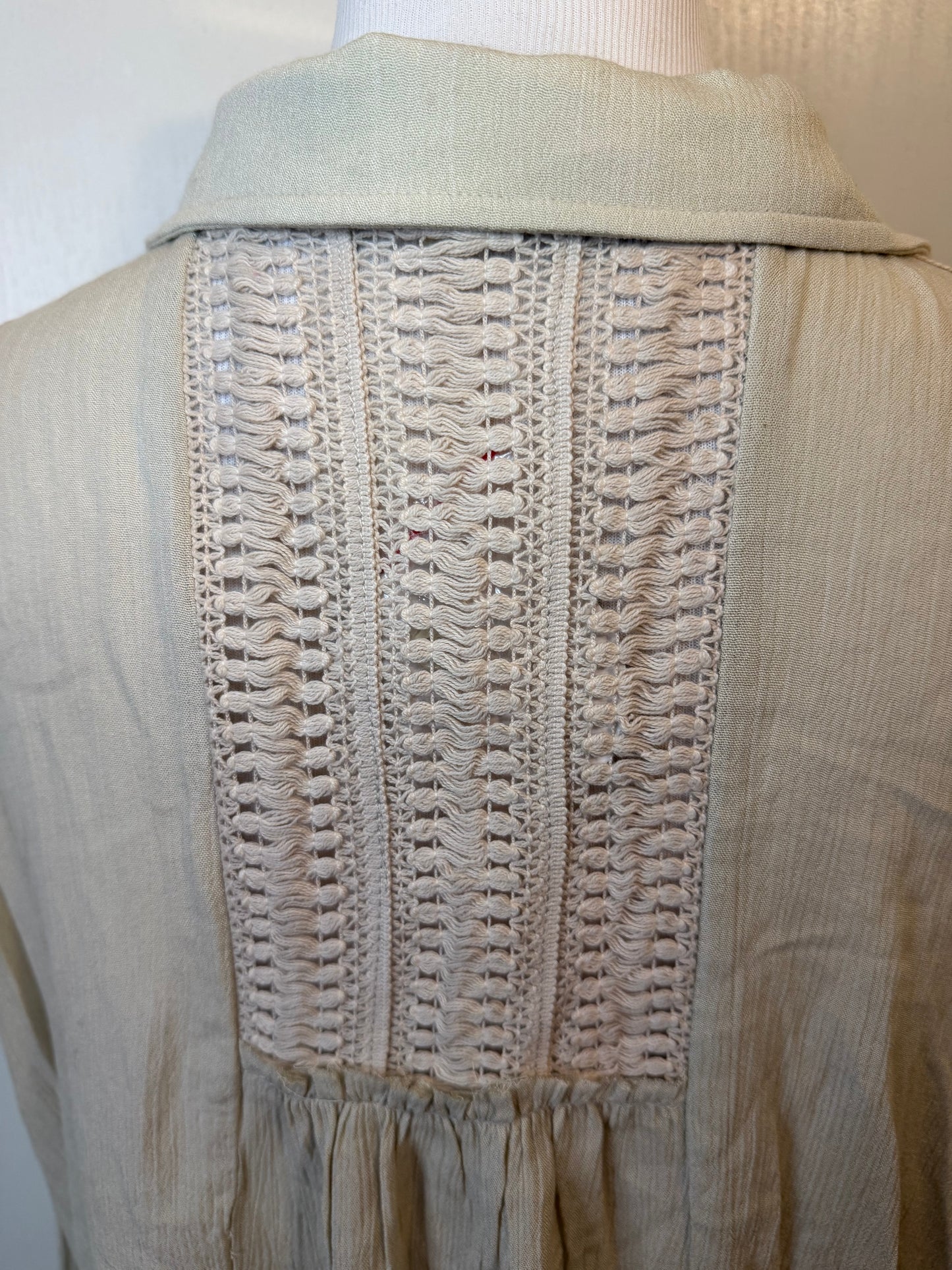 Amber Moon Revival: Crochet Panel Button Down NWT