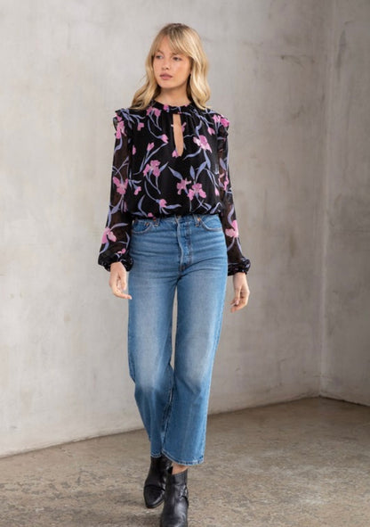 Amber Moon Revival: Floral Choker Blouse