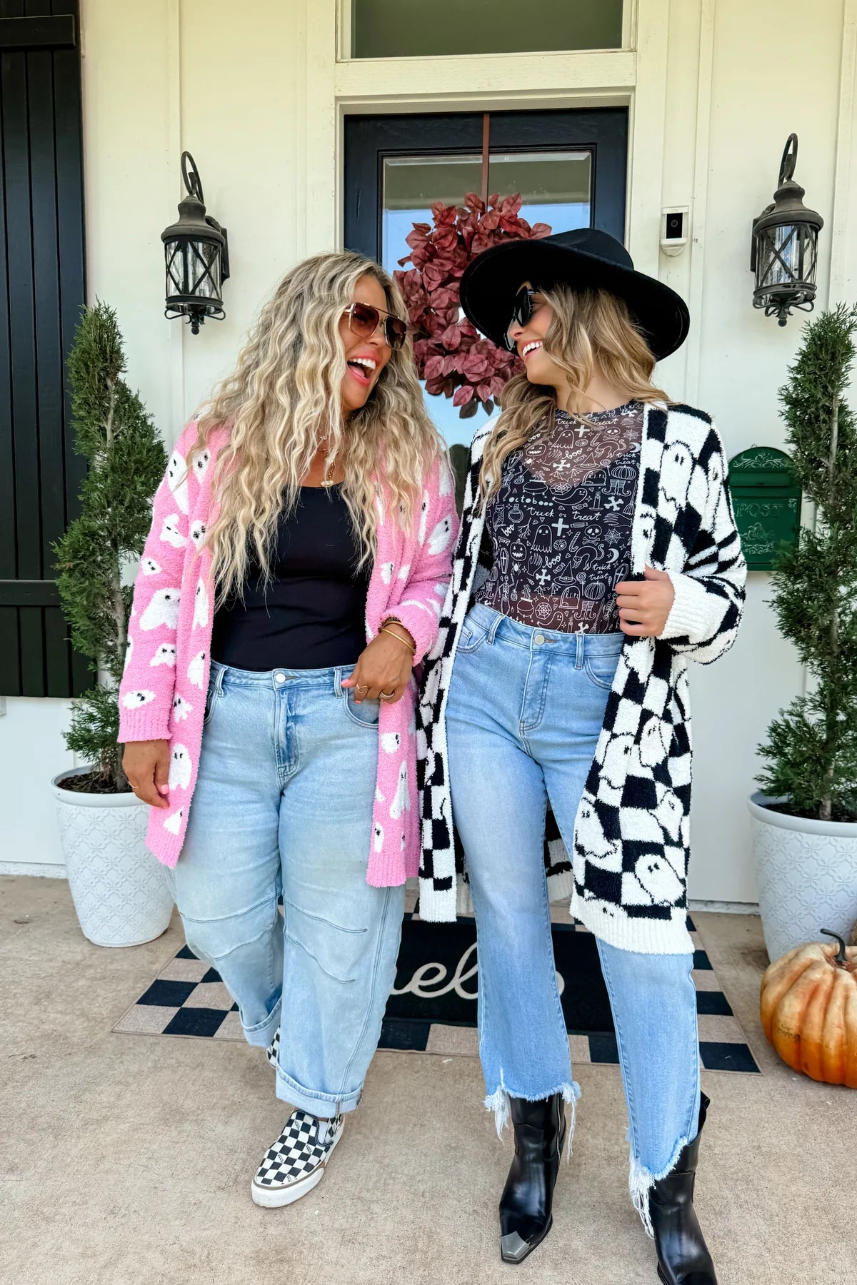 Checker Ghost Cloud Cardigan