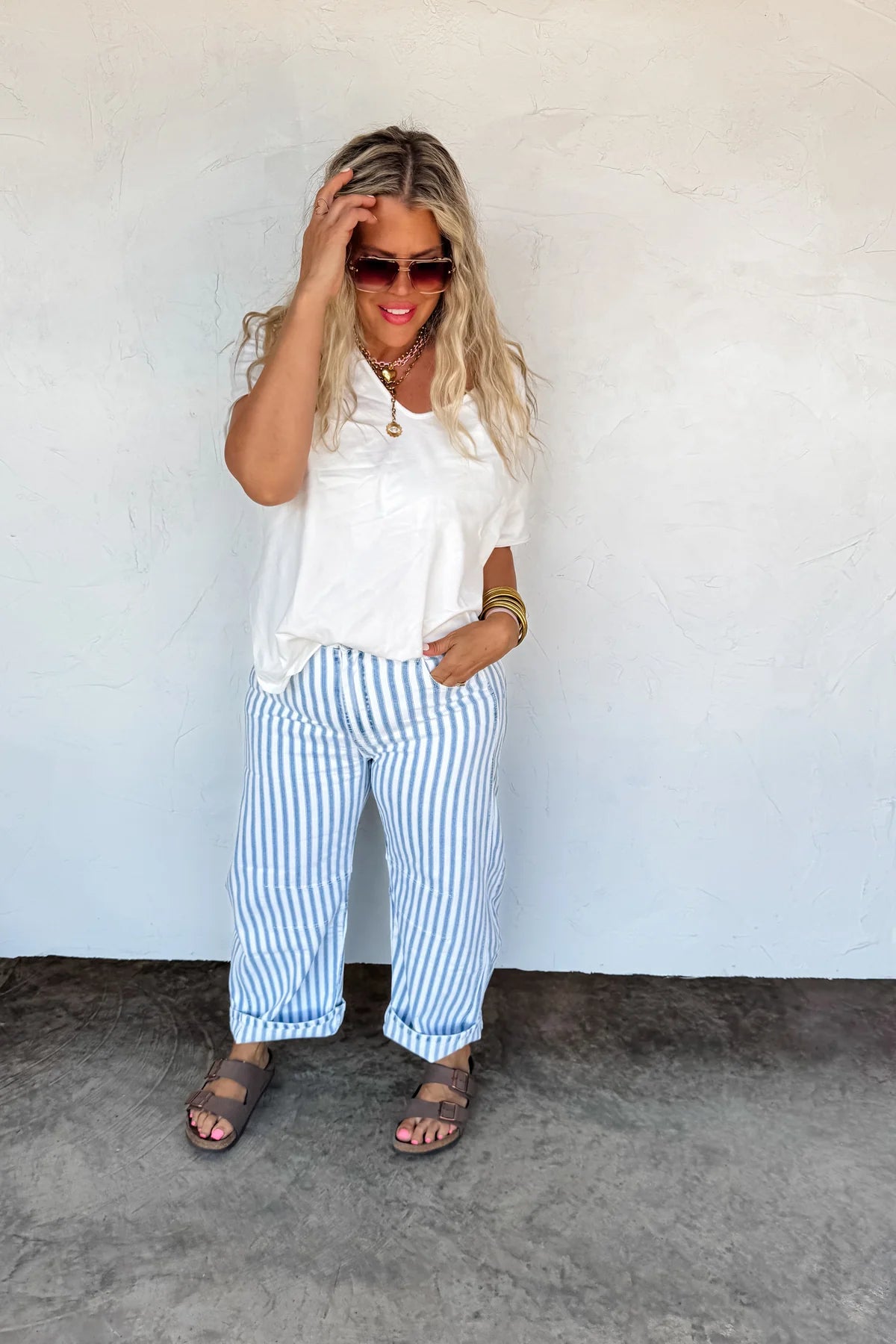 CLOSED PREORDER: Beachy Stripe Barrel Jean