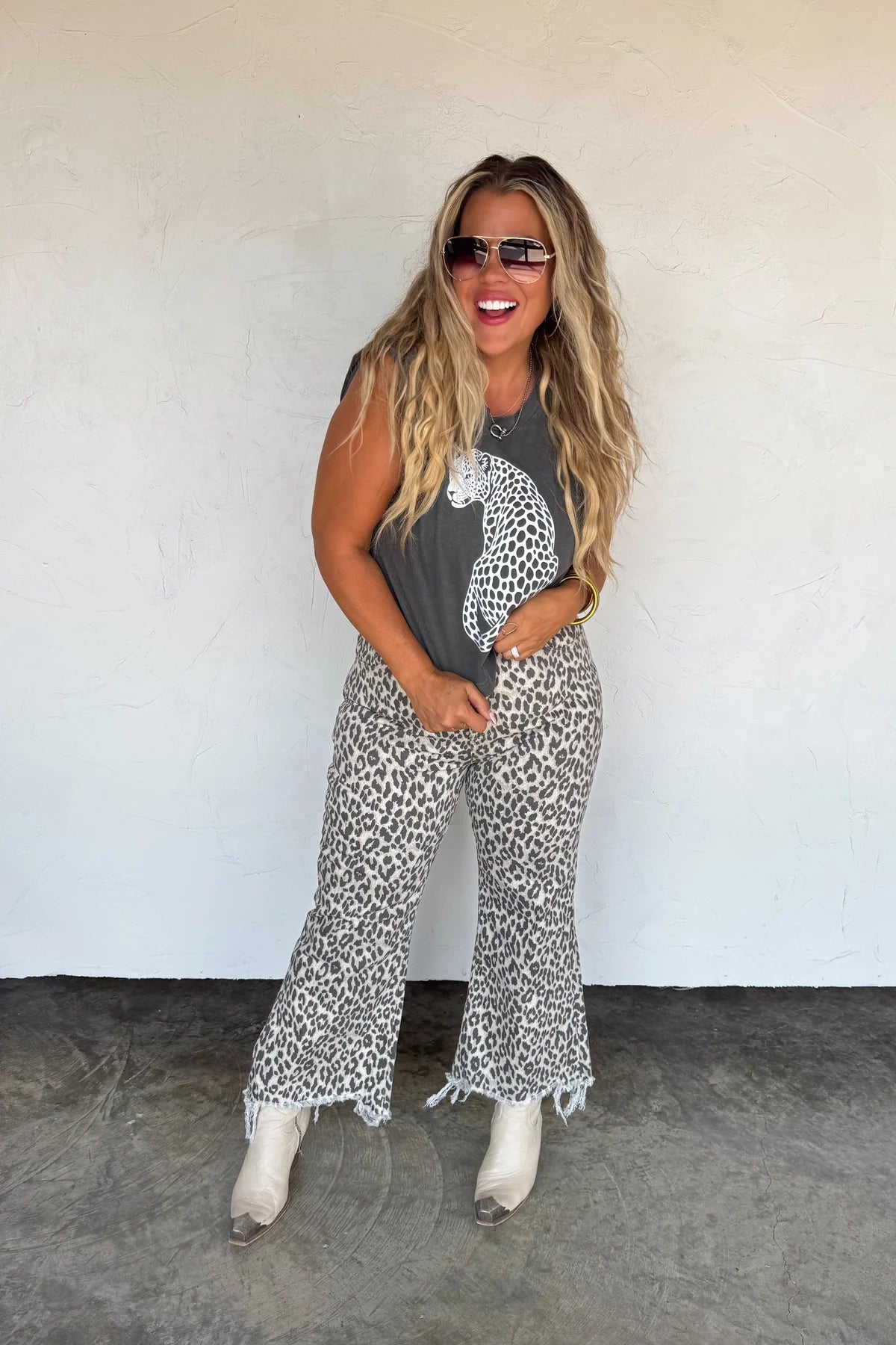 PREORDER: Tummy Control Urban Non Distressed Cheetah Jean