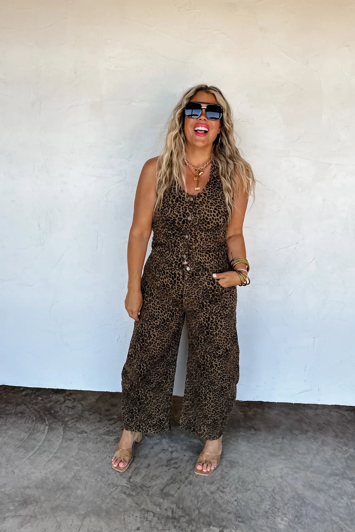 PREORDER: Bex Cheetah Stretchy Barrel Jeans