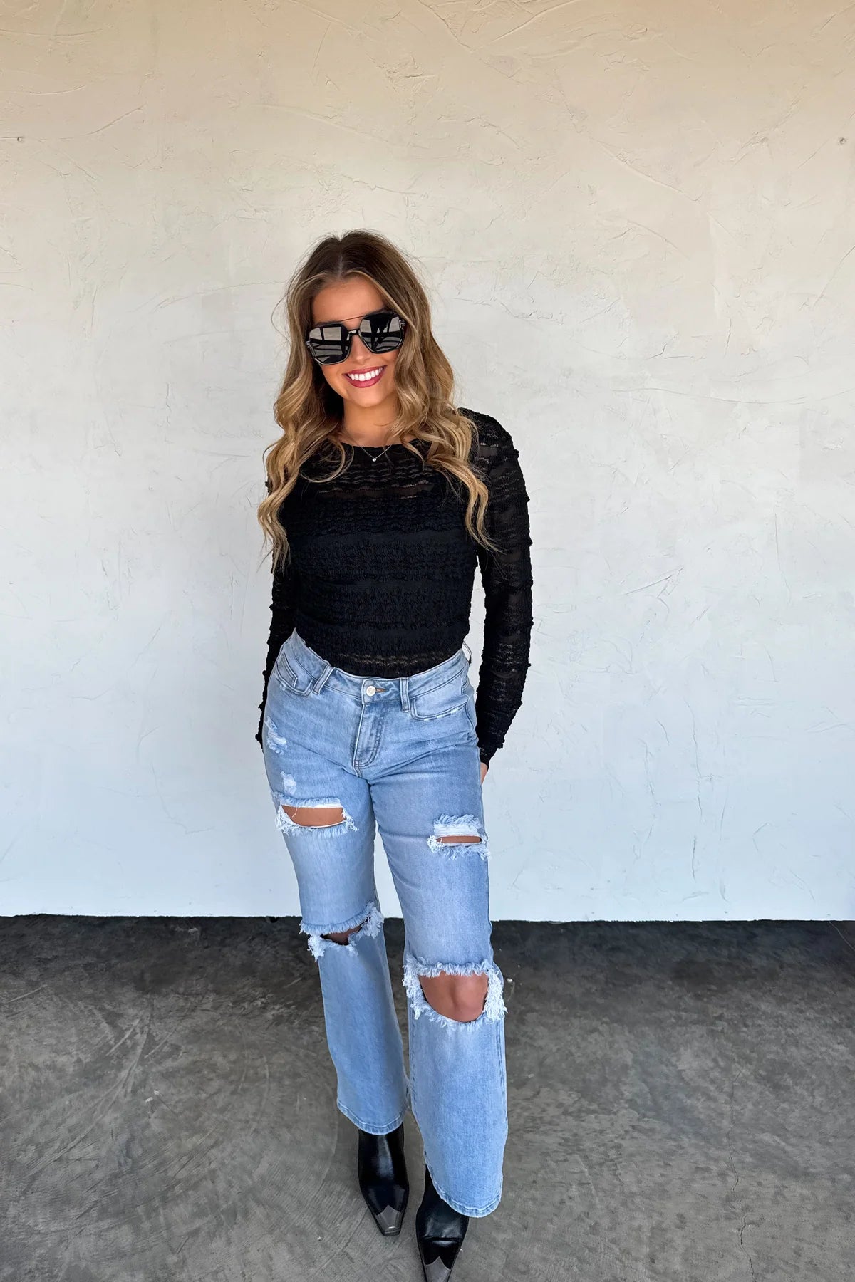 PREORDER: Long Sleeve Rosalie Lace Top