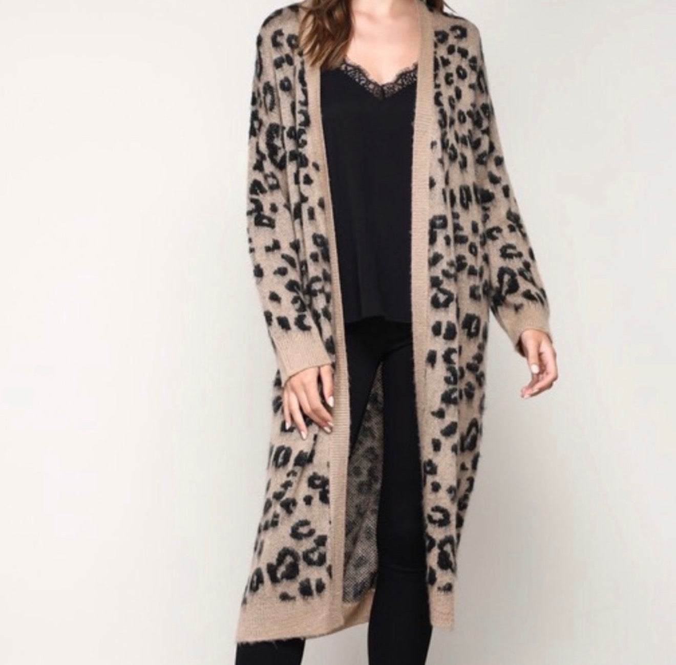 Amber Moon Revival: Long Leopard Cardigan Duster