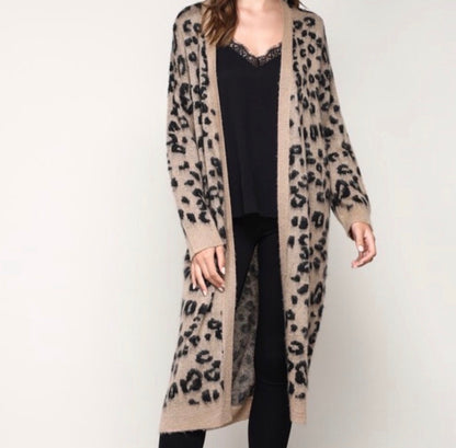 Amber Moon Revival: Long Leopard Cardigan Duster
