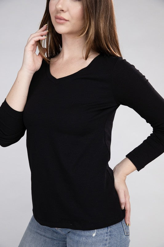 Amber Moon Basics: Long Sleeve V-Neck